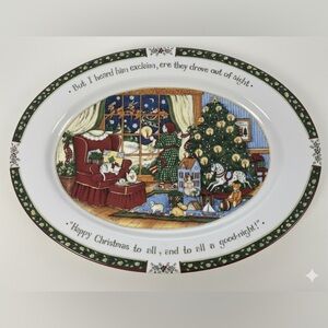 🎄VINTAGE Portmeirion Susan Winget Rare Happy Christmas Story 16" Platter EUC 90s